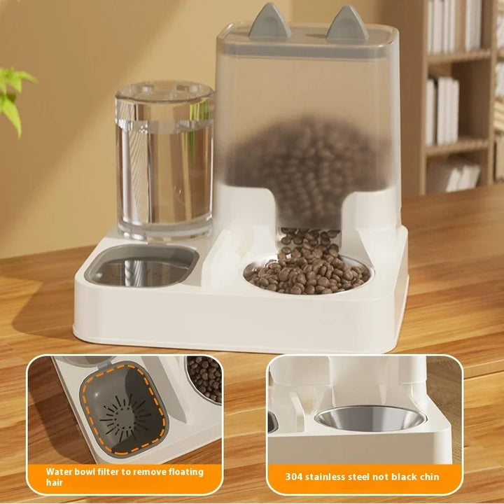 2-in-1 Automatic Feeder Dog Cat Food Bowl