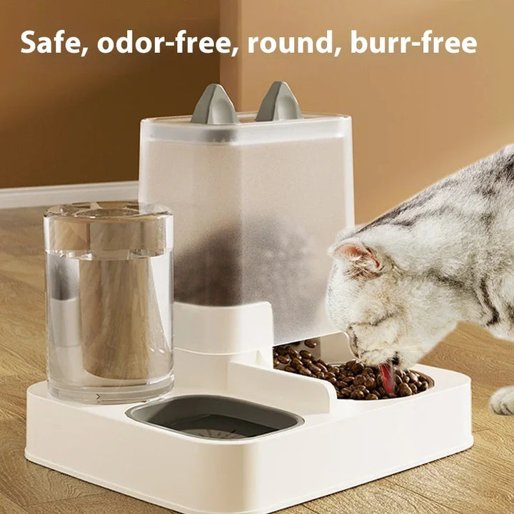 2-in-1 Automatic Feeder Dog Cat Food Bowl