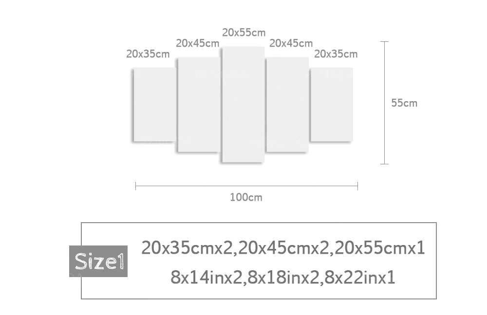 No Framed Canvas 5Pcs MUSTANG GT500