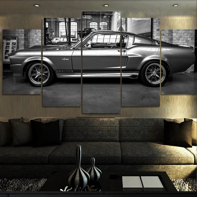No Framed Canvas 5Pcs MUSTANG GT500