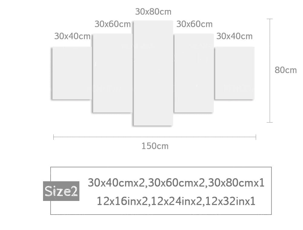 No Framed Canvas 5Pcs MUSTANG GT500