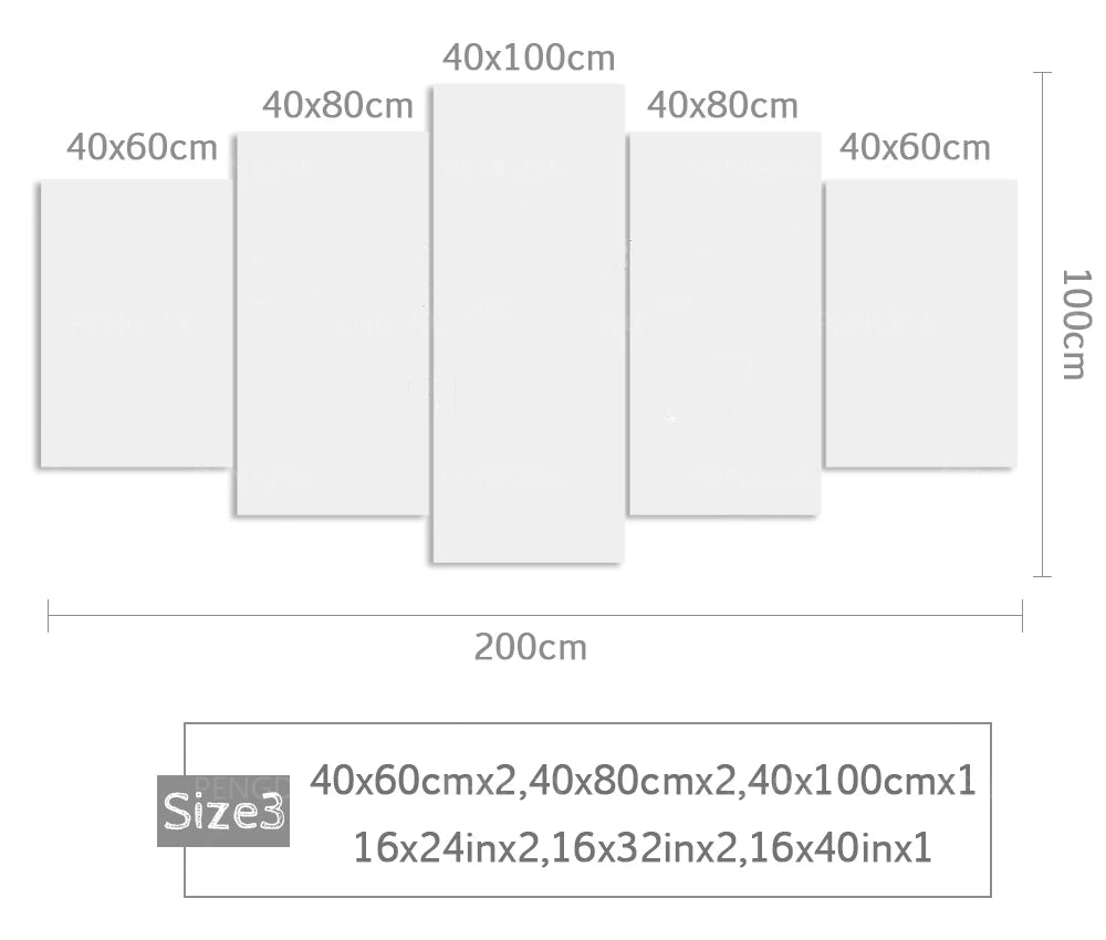 No Framed Canvas 5Pcs MUSTANG GT500