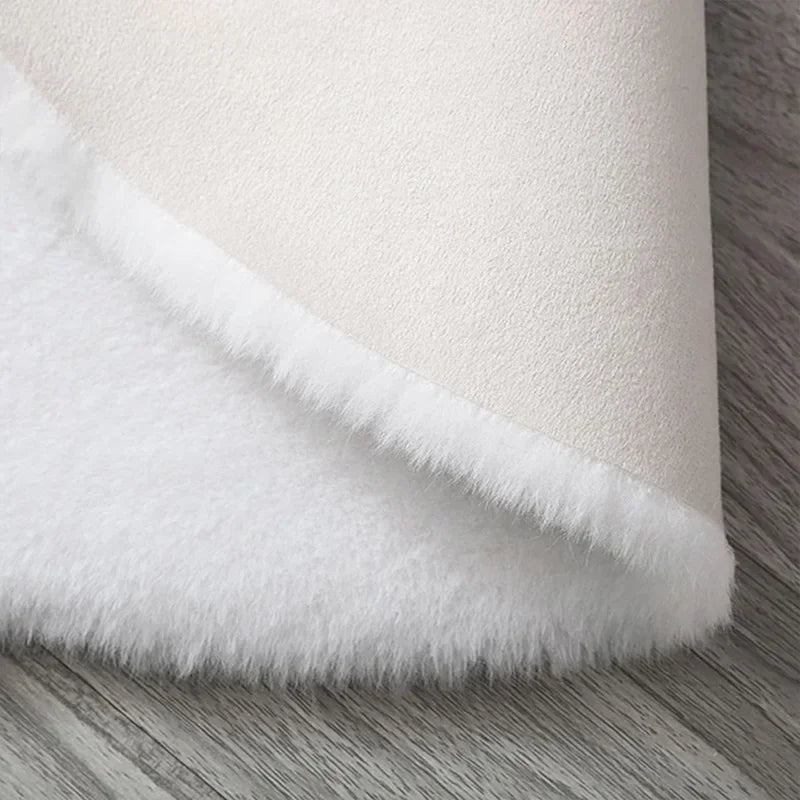 Fluffy Faux Fur Cute Cat Shape Rug