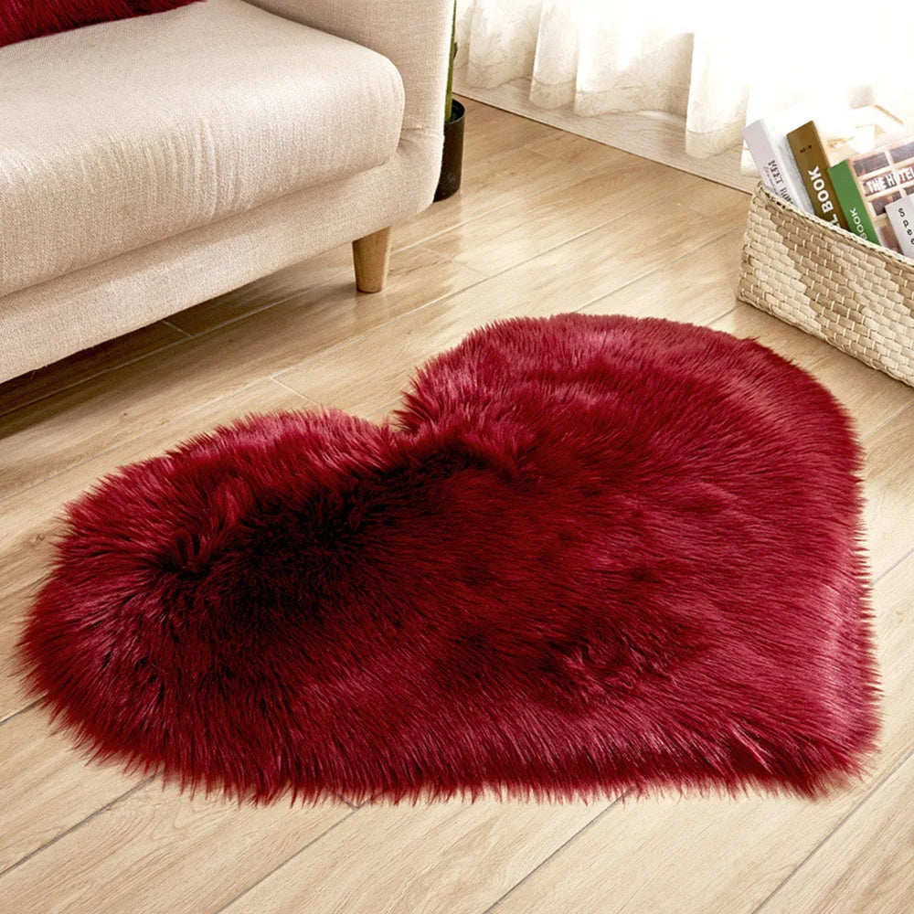 30x40cm Plush Carpet Heart Shaped