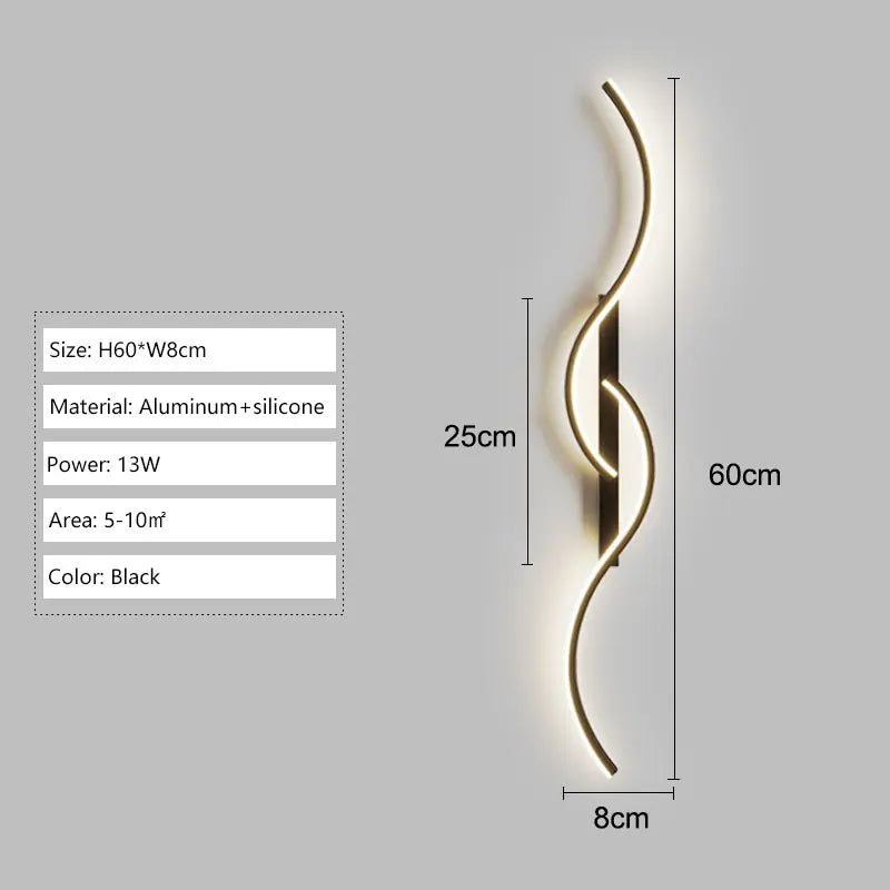 Long Strip LED Wall Lamps for Bedroom