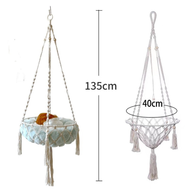 New Pet Hammock Cat Swing Hand Woven Cotton Rope Cat