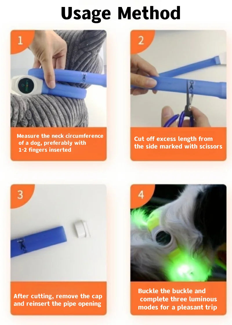 New Led Luminous Dog Collar PVC Waterproof