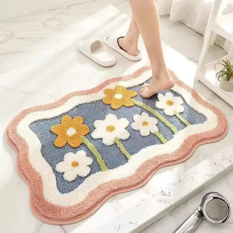 1pc 40*60cm Cute Flower Bathroom Rug