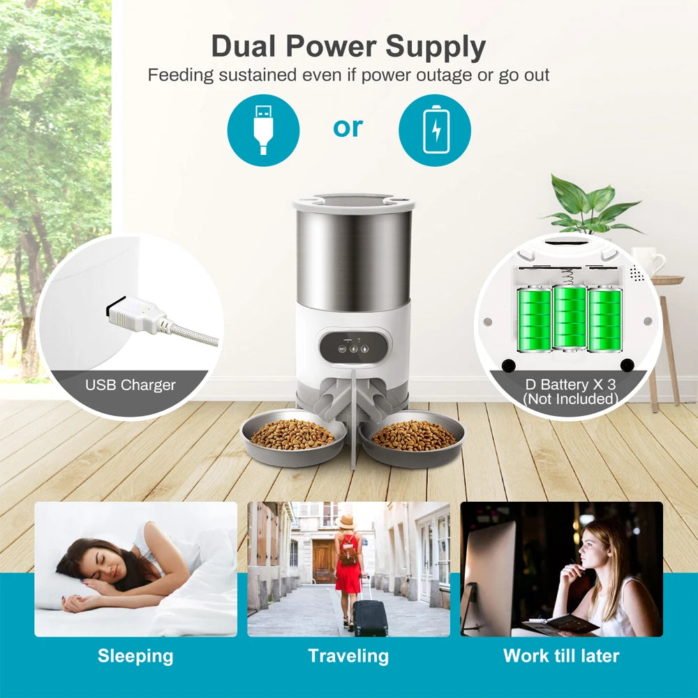 Smart APP Pet Feeder Cat And Dog Food Automatic Dispenser