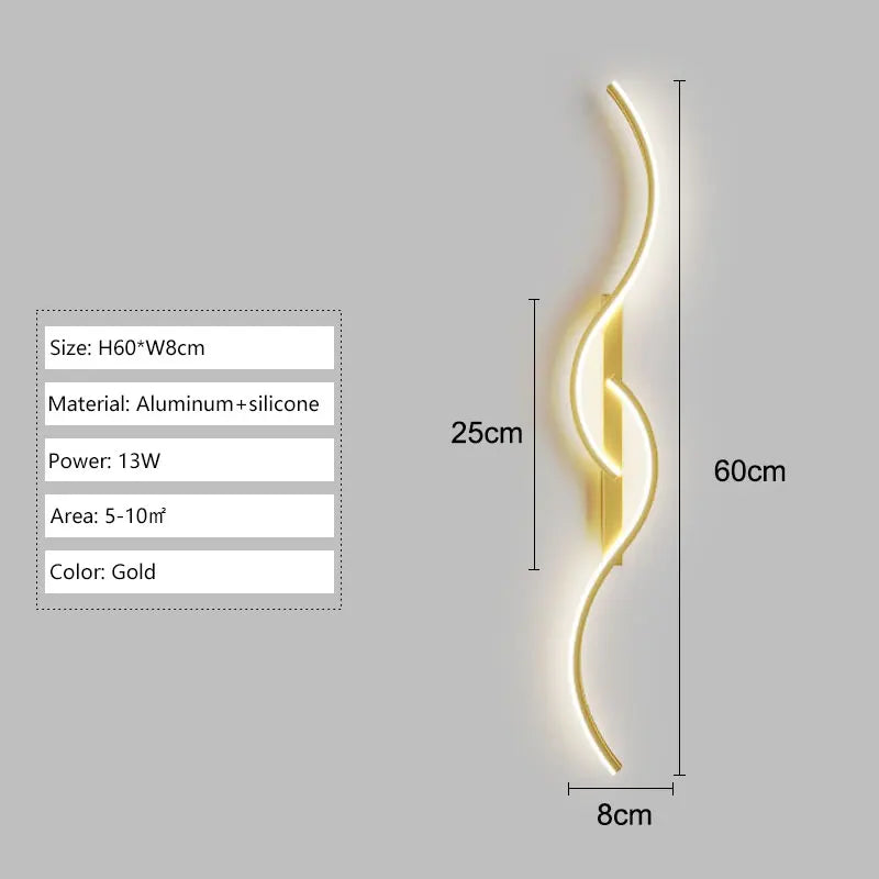 Long Strip LED Wall Lamps for Bedroom