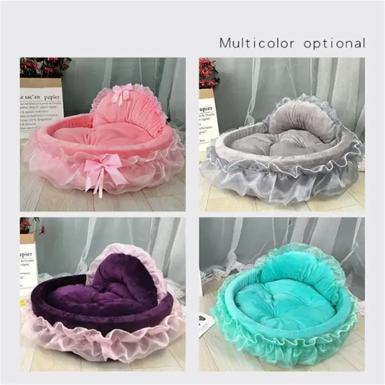 Cute Bow Lace Dog Bed Small Puppy