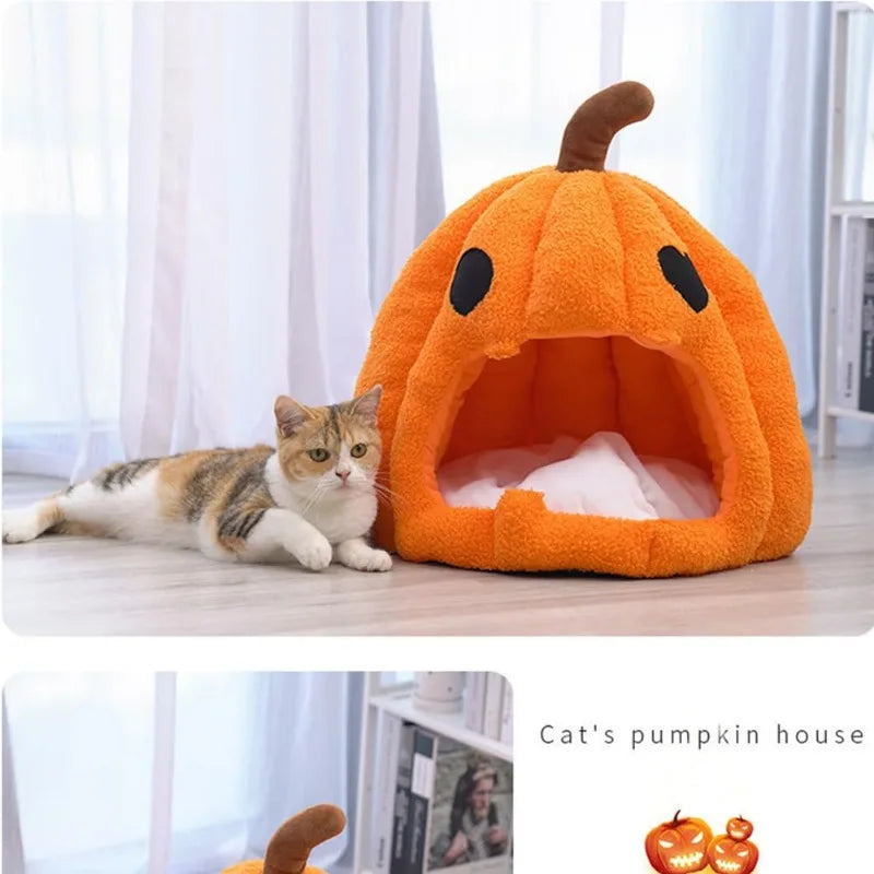 Cute Pumpkin Cat Bed for Indoor Cats Cat House