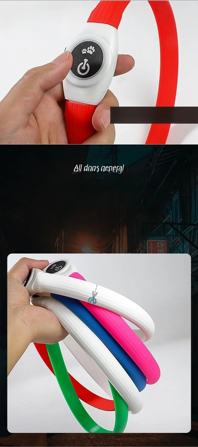 New Led Luminous Dog Collar PVC Waterproof