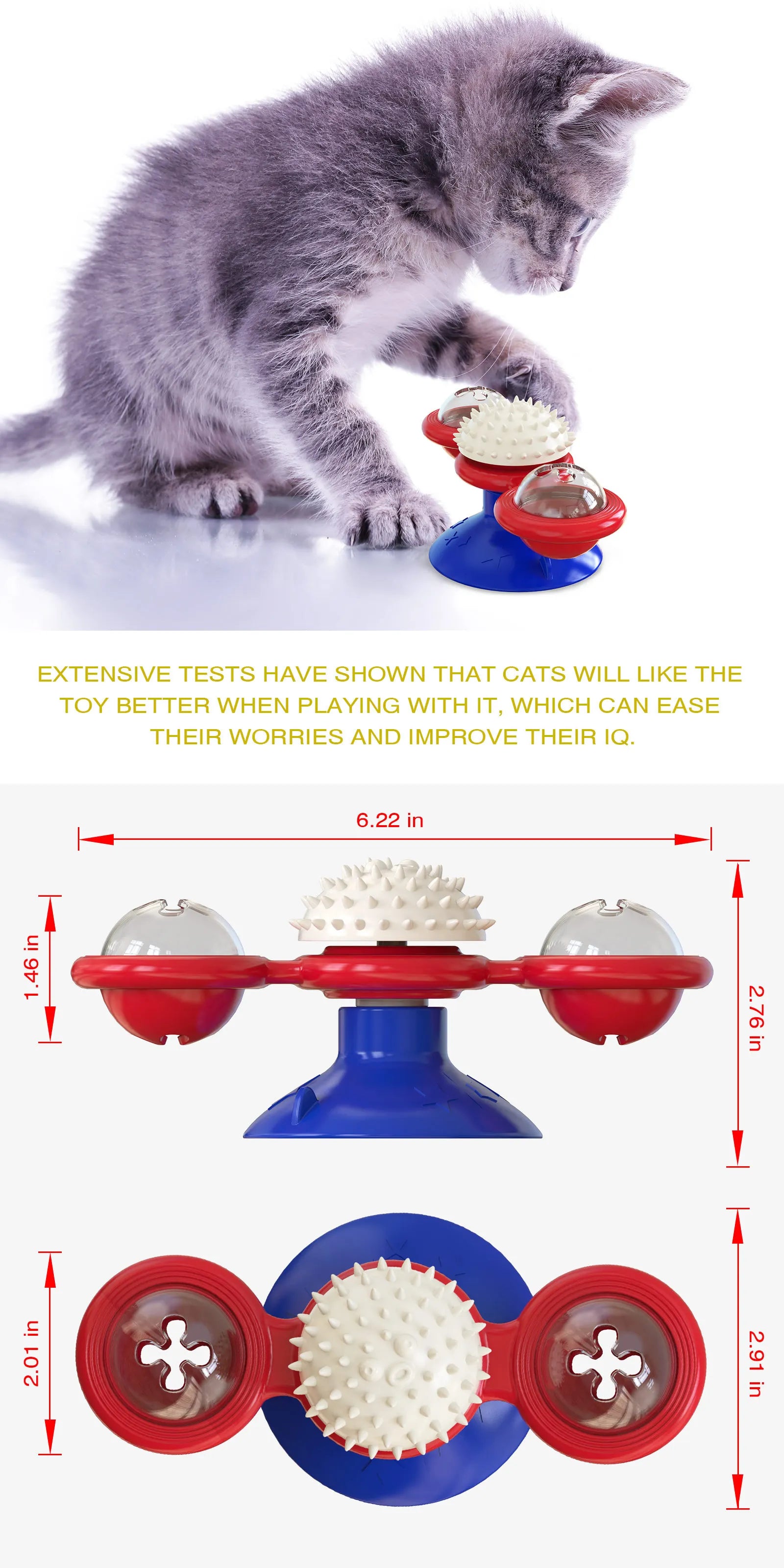 Windmill Cat Toy Interactive Pet Toys