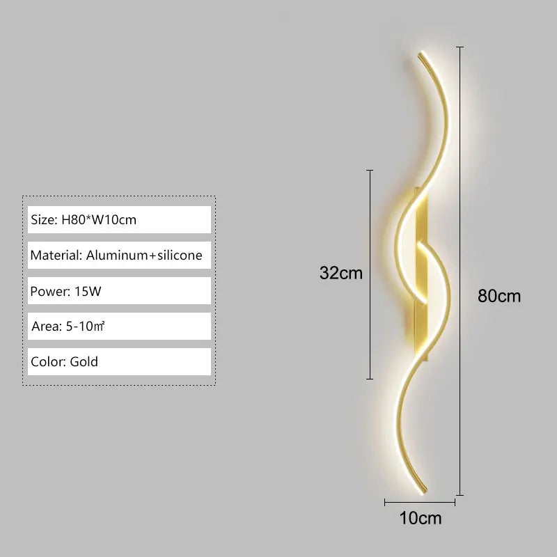 Long Strip LED Wall Lamps for Bedroom