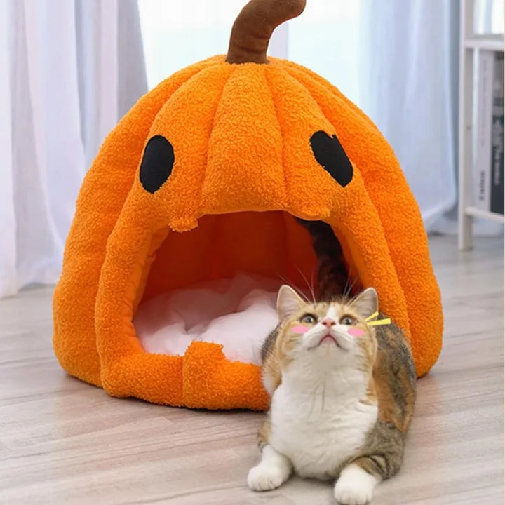 Cute Pumpkin Cat Bed for Indoor Cats Cat House