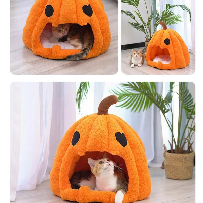 Cute Pumpkin Cat Bed for Indoor Cats Cat House