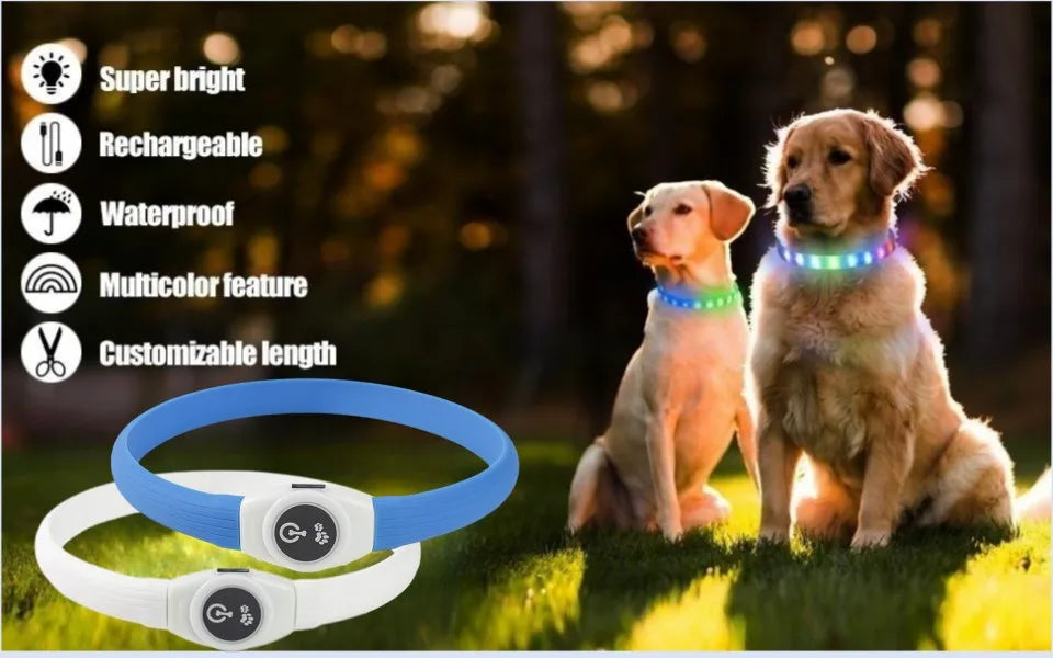 New Led Luminous Dog Collar PVC Waterproof