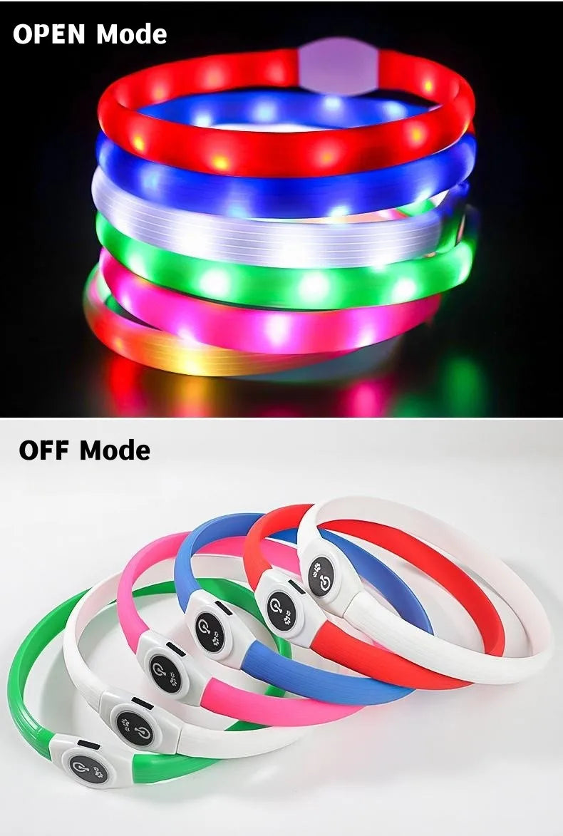 New Led Luminous Dog Collar PVC Waterproof