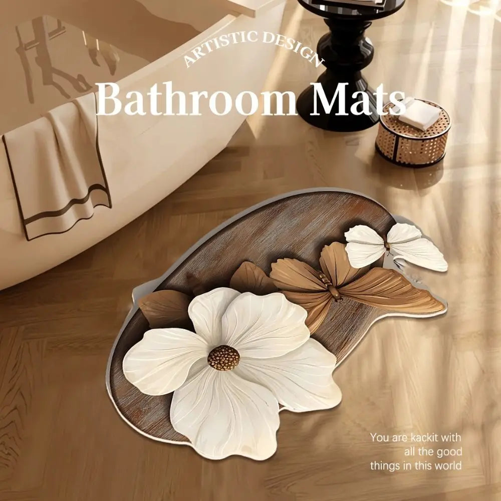 Thickened 3D Butterfly Bathroom Mat