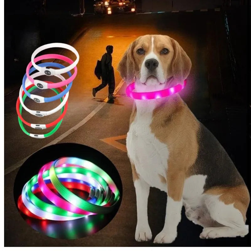 New Led Luminous Dog Collar PVC Waterproof