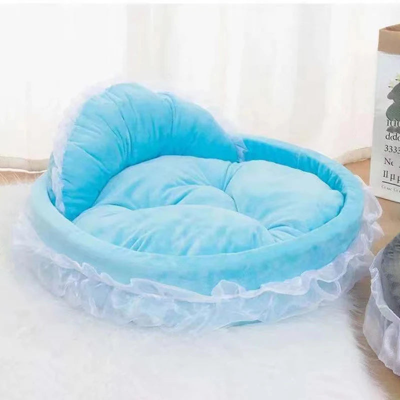 Cute Bow Lace Dog Bed Small Puppy