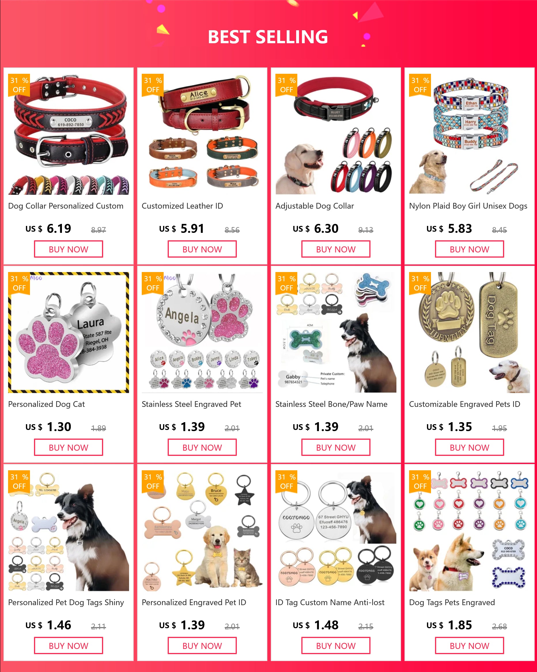 New Led Luminous Dog Collar PVC Waterproof