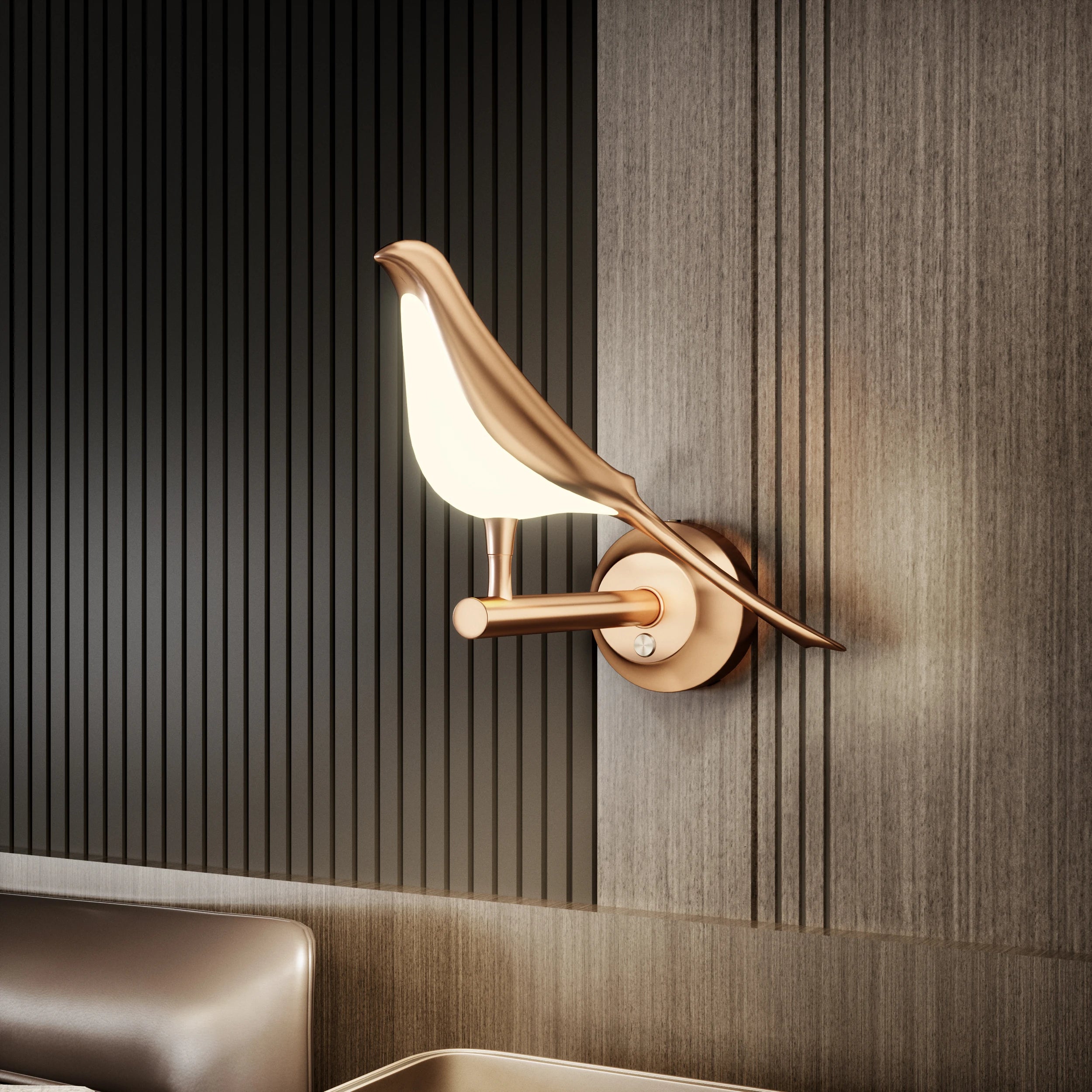 Nordic Modern led Wall Lamps Golden Bird