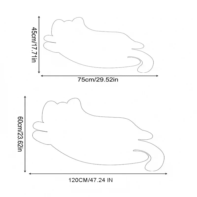 Fluffy Faux Fur Cute Cat Shape Rug