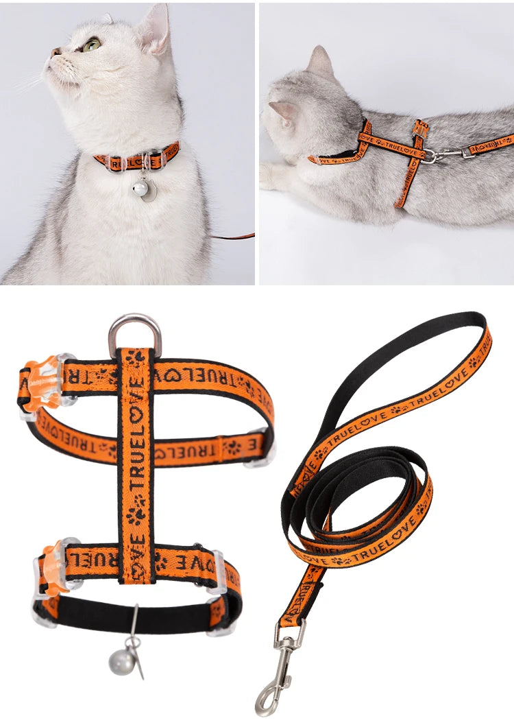 Truelove Pet Cat H-Shape Harness+Leash Set