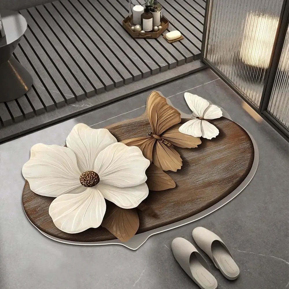 Thickened 3D Butterfly Bathroom Mat