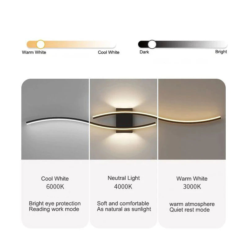 Long Strip LED Wall Lamps for Bedroom