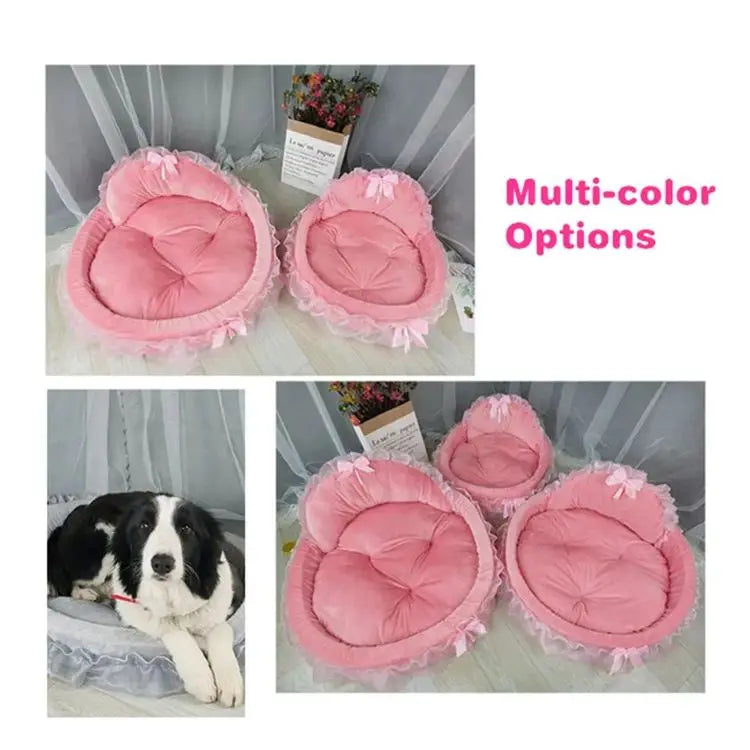 Cute Bow Lace Dog Bed Small Puppy