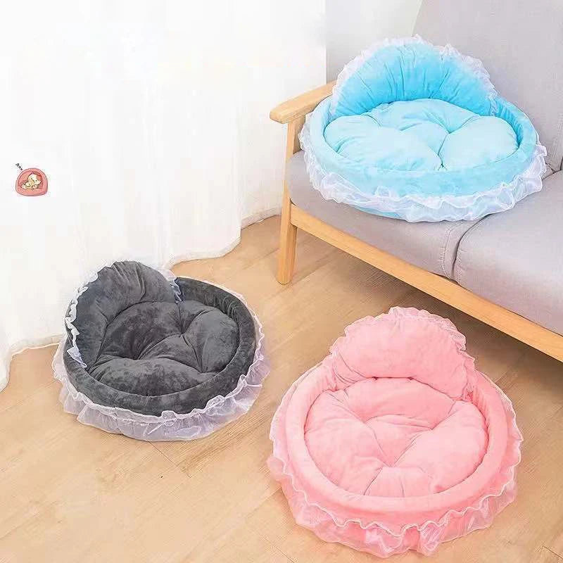 Cute Bow Lace Dog Bed Small Puppy