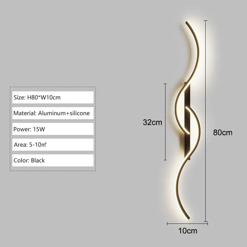 Long Strip LED Wall Lamps for Bedroom